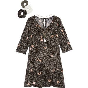 TRIXXI Print Dress with Necklace & Scrunchies Size XL